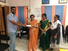 sponsorship for the students... handing over to the principal-in-charge